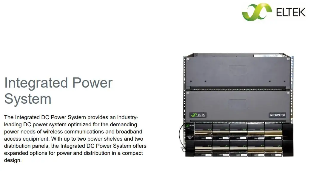 Eltek 19 inch or 23 inch Subrack Power Rack Integrated Power System DC Power Supply System Doc 370163.DS3