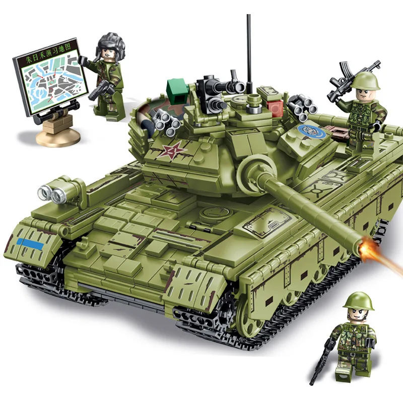 SEMBO Military Tank Model Building Blocks WW2 Helicopter City Truck Soldier Figures Bricks Toys For Boys