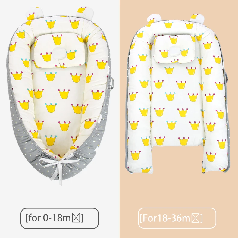 Reversible Co Sleeping Baby Lounger Portable Baby nest Ultra Safe Feeling to Cuddle Newborn Protect Infant Spine Crib&Bassinet