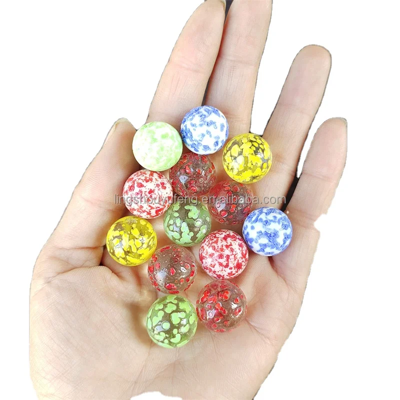 Glass ball  Glass marbles Sesame pattern blue yellow green red colour playing toy glass marbles 16mm 25mm