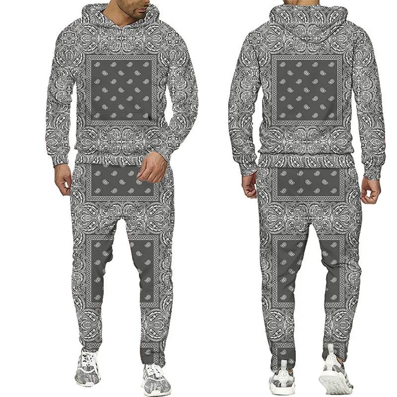 Fashion Men Tracksuit 2 Piece Hoodies and Pants Womens Sweat Suits Plus Size Hip Hop Jogger Sets Streetwear Men Clothing