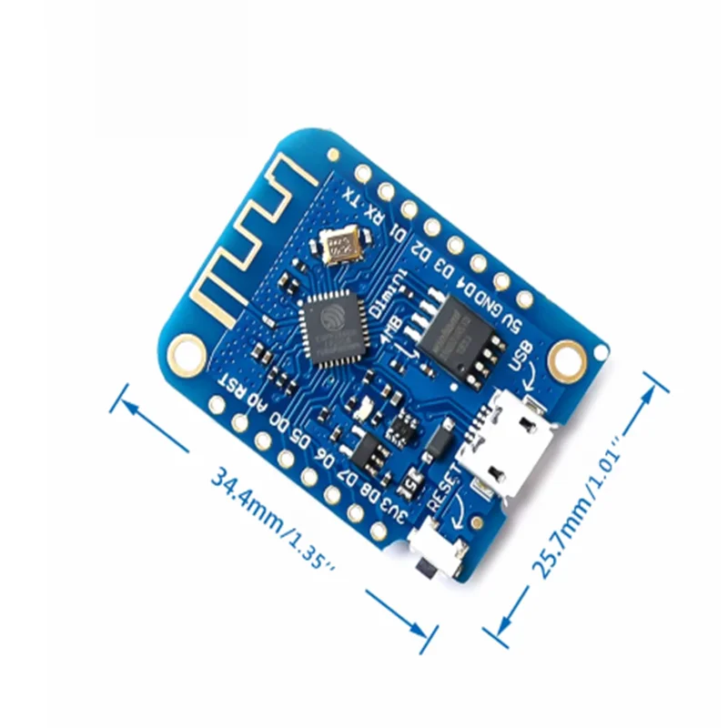 D1 Mini ESP8266 ESP-12 ESP-12F CH340G V2 USB WeMos D1 Mini WIFI Development Board D1 Mini NodeMCU Lua IOT Board 3.3V With Pins