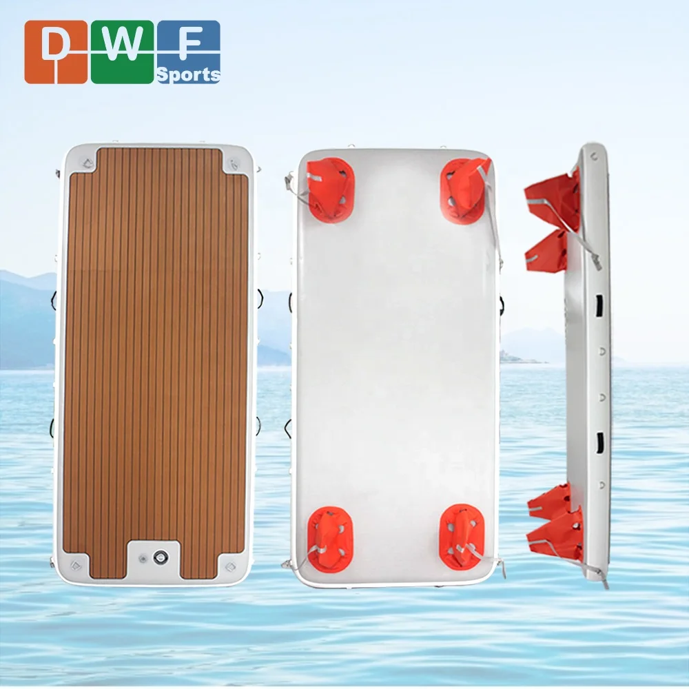 BSCI/EN Inflatable Platform Hotsale Fishing Floating Island Boat Dock Swim Water Inflatable Platform