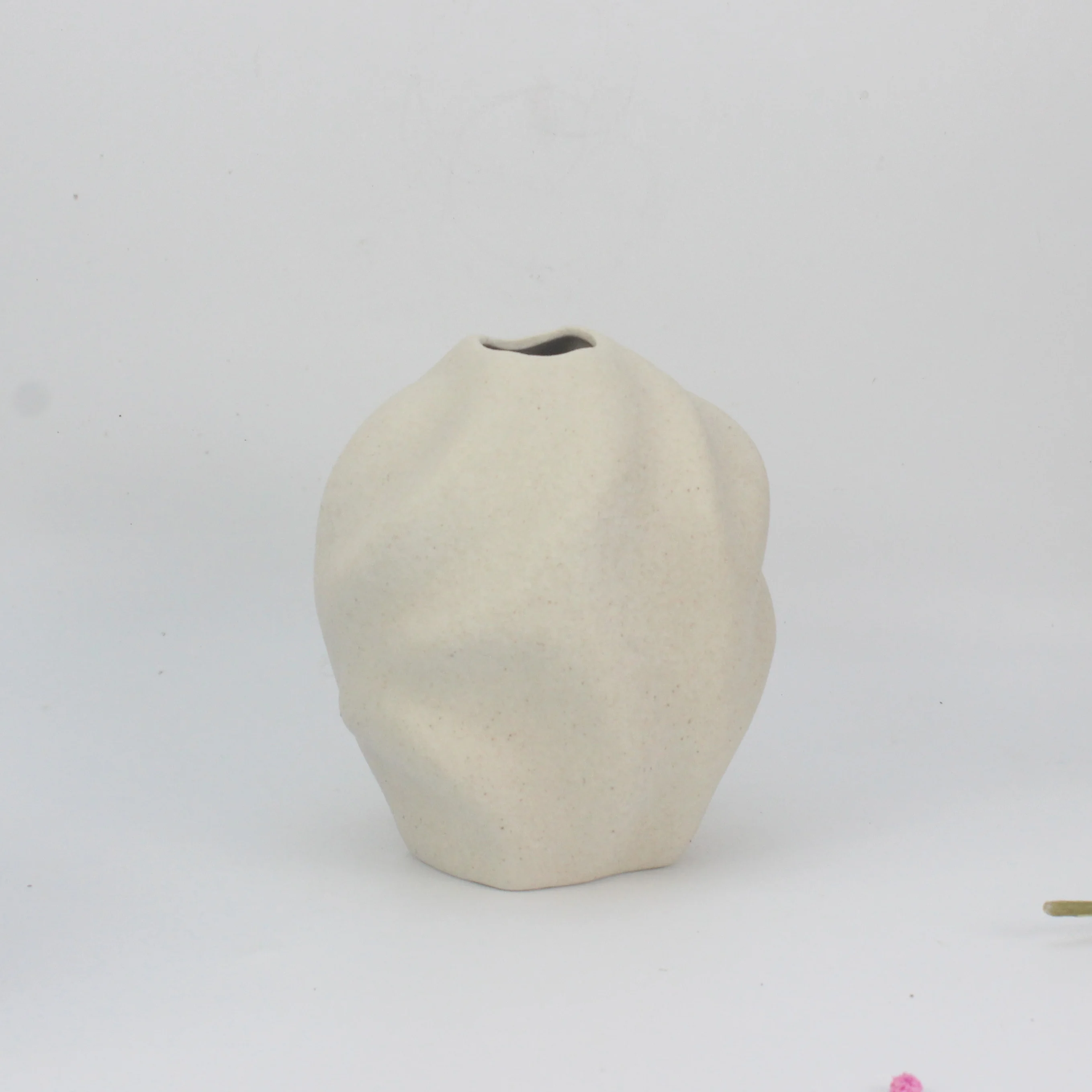 Home decoration ceramic special-shaped personalized vase  customization spot Vase Natural Surface popular retro clay vase