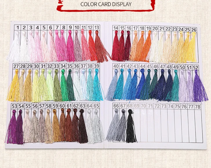 Length 8 cm polyester Knitting tassel vertical smooth fringe tassel for bookmark festival hangings lantern bag decorations