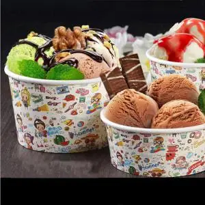 wholesale eco-friendly kraft paper salad soup bowl food packaging,cartoon ice cream paper cup smoothie fried yogurt small bowl/