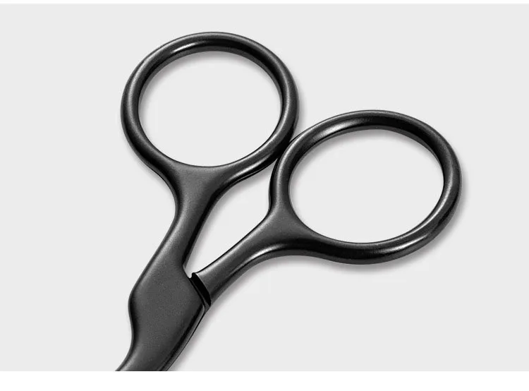 Gold Rose Black Stainless Steel Round Eyebrow Scissors Beard Nose Hair Scissors Shear Grooming Kit