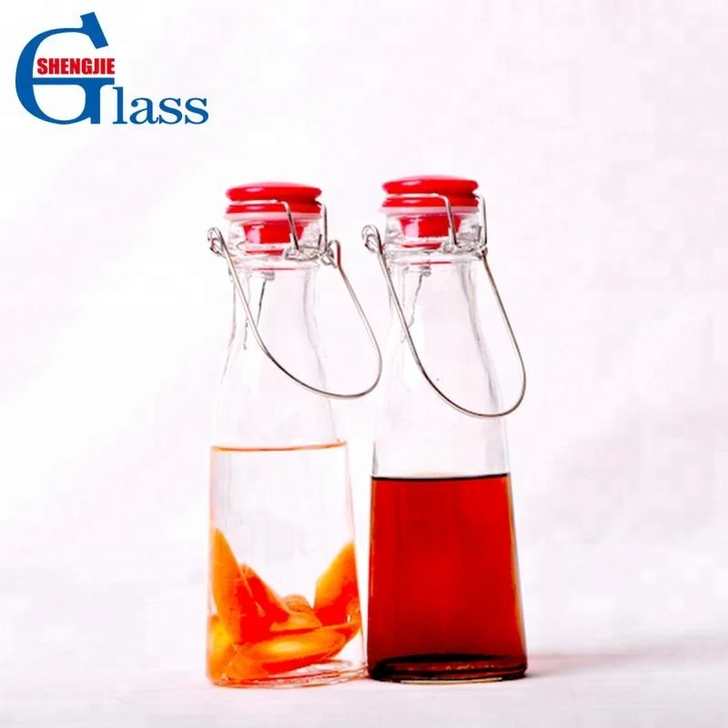 Factory Hot Sale Glass Bottle 500ml Manufacturer Empty Clear Glass Swing Top Bottle Glass Bale Wire Bottle