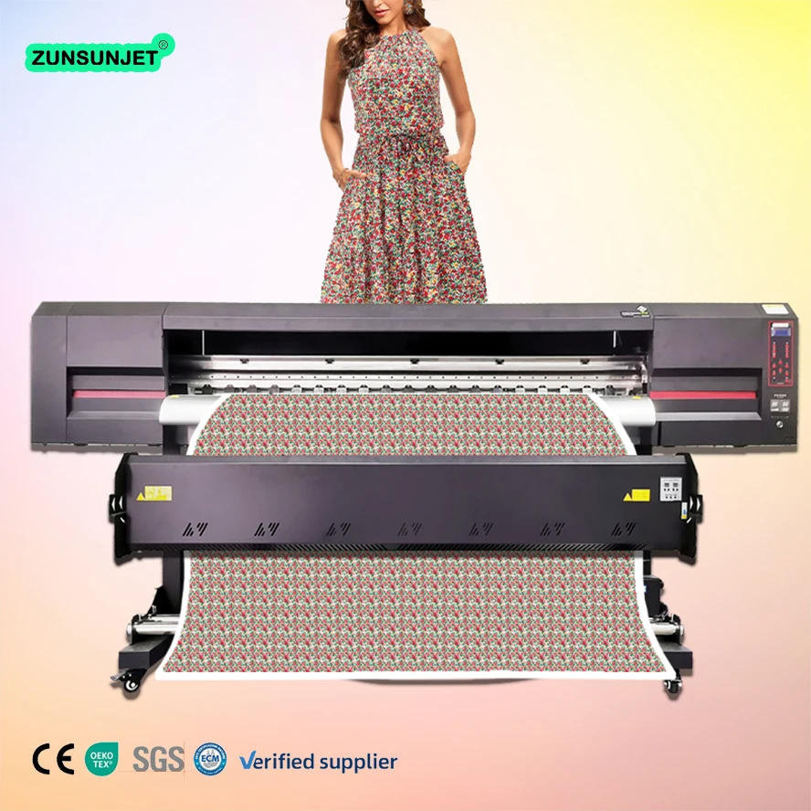 2023 New Digital Fabric Printing Machine For Textile Sublimation Printer 1.9M Sublimation Printer With 4 Heads For Fabric Textil