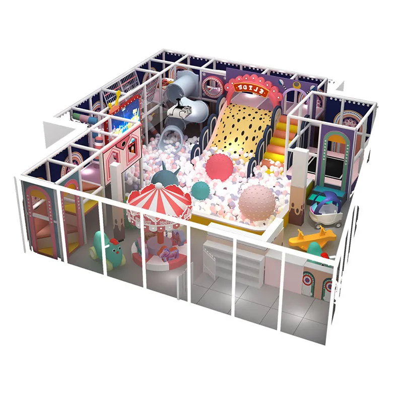Interstellar space theme amusement equipment Soft playground ball pool big slide small indoor playground
