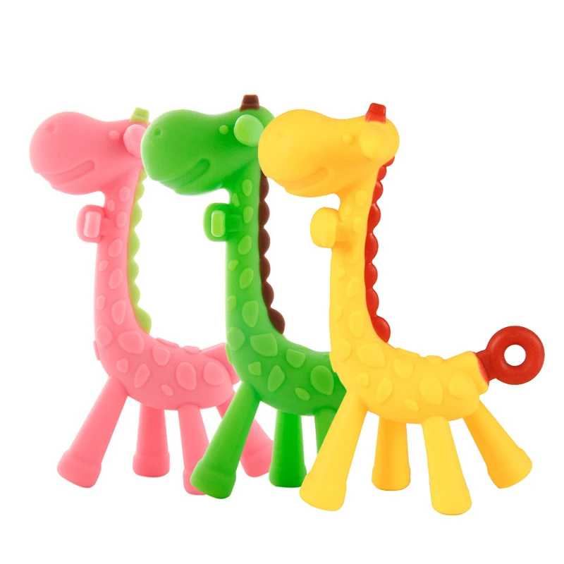 Amazon Best Seller 2022 Creative Fashion High Quality BPA Free Giraffe Animal Shaped Silicone Teether for Infant