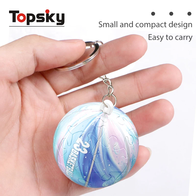 Newest Creative 3D Globe Puzzles DIY Educational Toys Unisex Key Chains Pendant Toys Plastic Stereosphere Puzzle for Kids