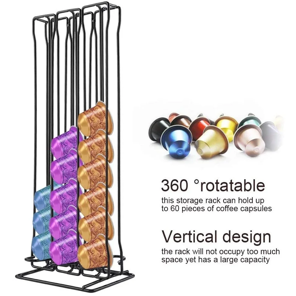 Capsule Dispenser for 60 Tassimo Dolce Gusto Space Saving Coffee Pod Holder for Cafe Home