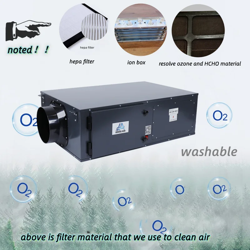 fresh air ventilationsystem manufacture hepa filter washable air ventilation system