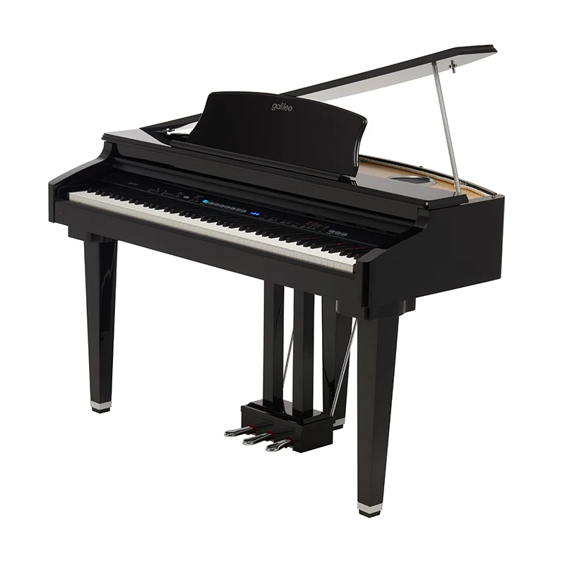 Wholesale Black hi-gloss 88 hammer action mini-grand piano digital piano incl bench