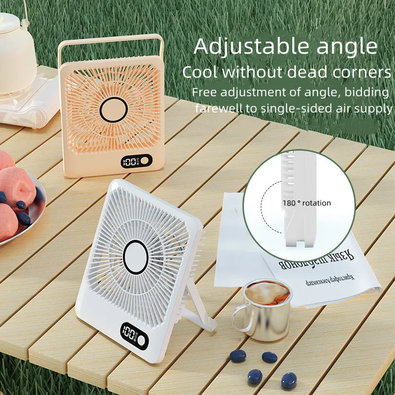 6 INCH Folding fan with Display Digital Personal Battery Operated Rechargeable small fan mini desktop fan
