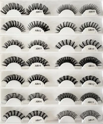 Abestyou eyelash extensions d curl strip eyelashes Custom packaging Russian Volume Faux Mink Strip Lash Russian strip lashes