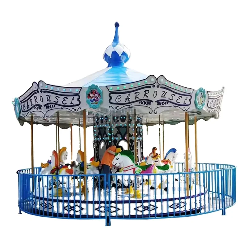 Durable popular 12 seats luxury merry go round children adult amusement park rides for sale
