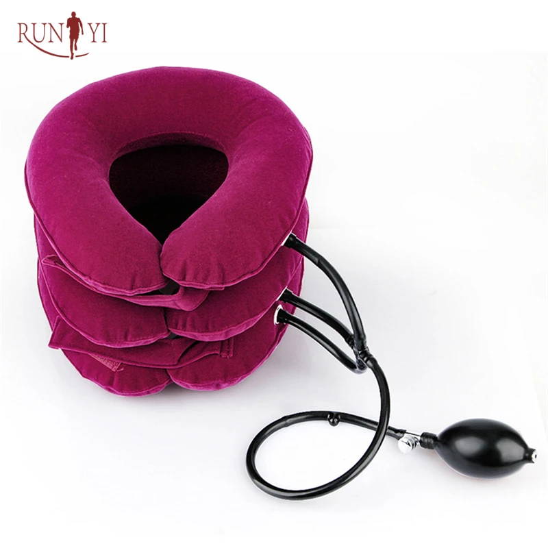 RUNYI Genuine cosmetic chin lift and support confortevole medico cervical tens collar pe air traction neck relief brace