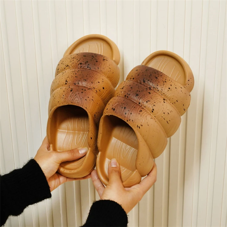 New Trendy EVA Slides Soft Colorful Outdoor Unisex Bubble Slippers Women Thick Sole Bread Shoes Sandals Men Clog Slides