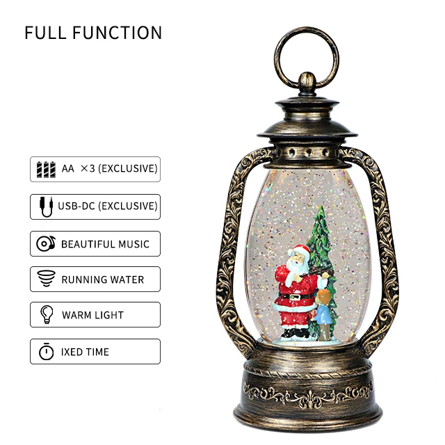 Best Selling Santa Decorative Christmas Led Lantern Water Snow Globe