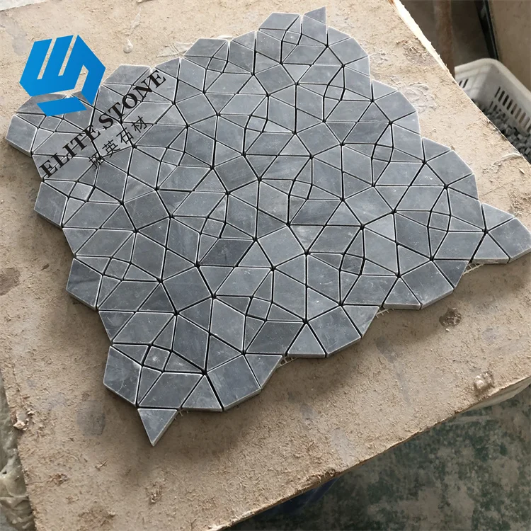 New Design Popular Water Jet White Marble Flower Pattern Mosaic Tile