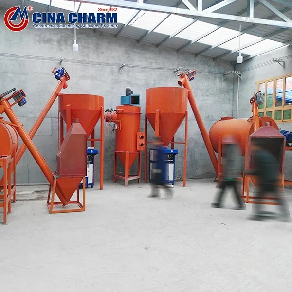 Ceramic Tile Adhesive Dry Mortar Mixer 2-5tph Simple Dry Mortar Production Line