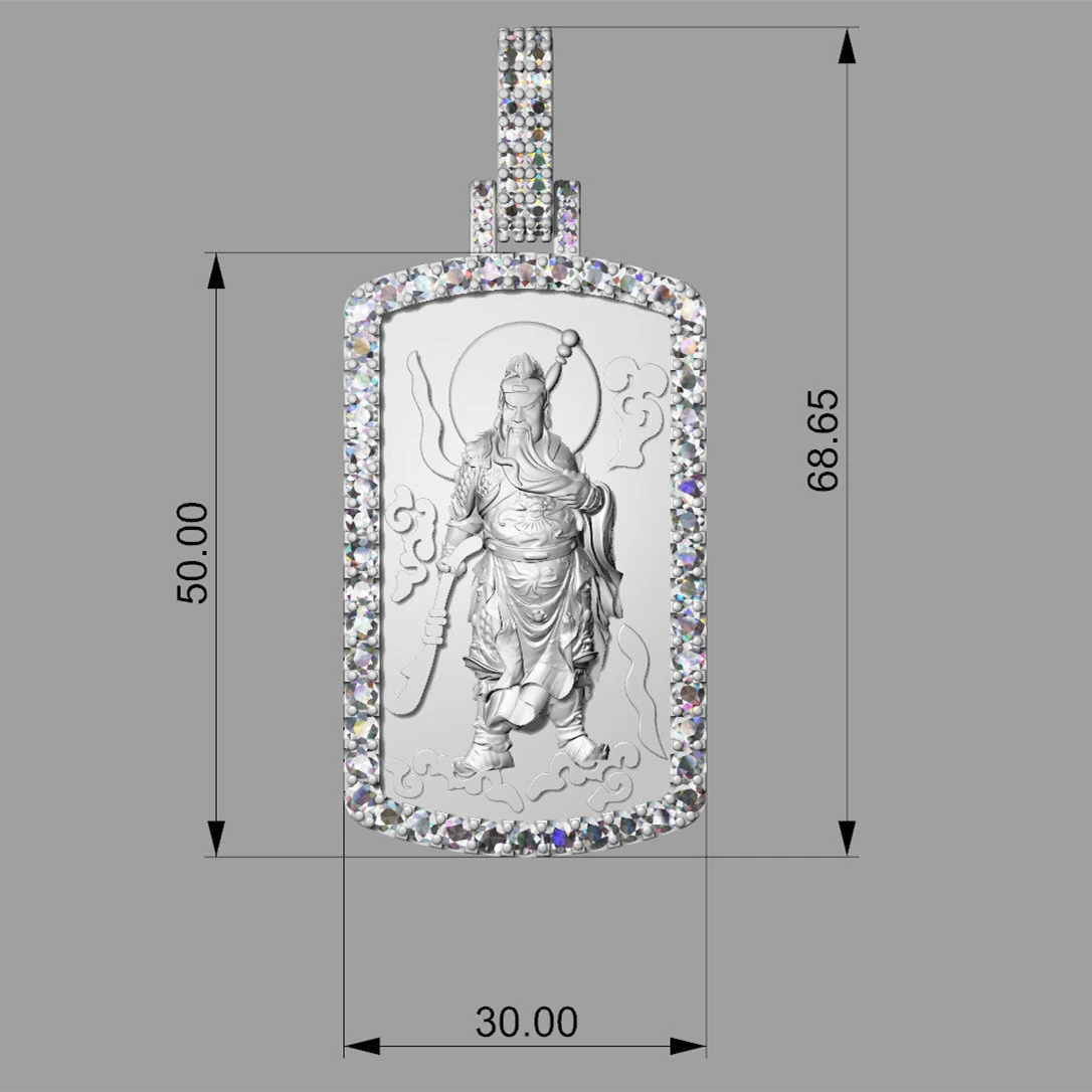 Guan Gong Guanyin Sailing Boat Exhibition Grand Men Pendant Hiphop Jewelry