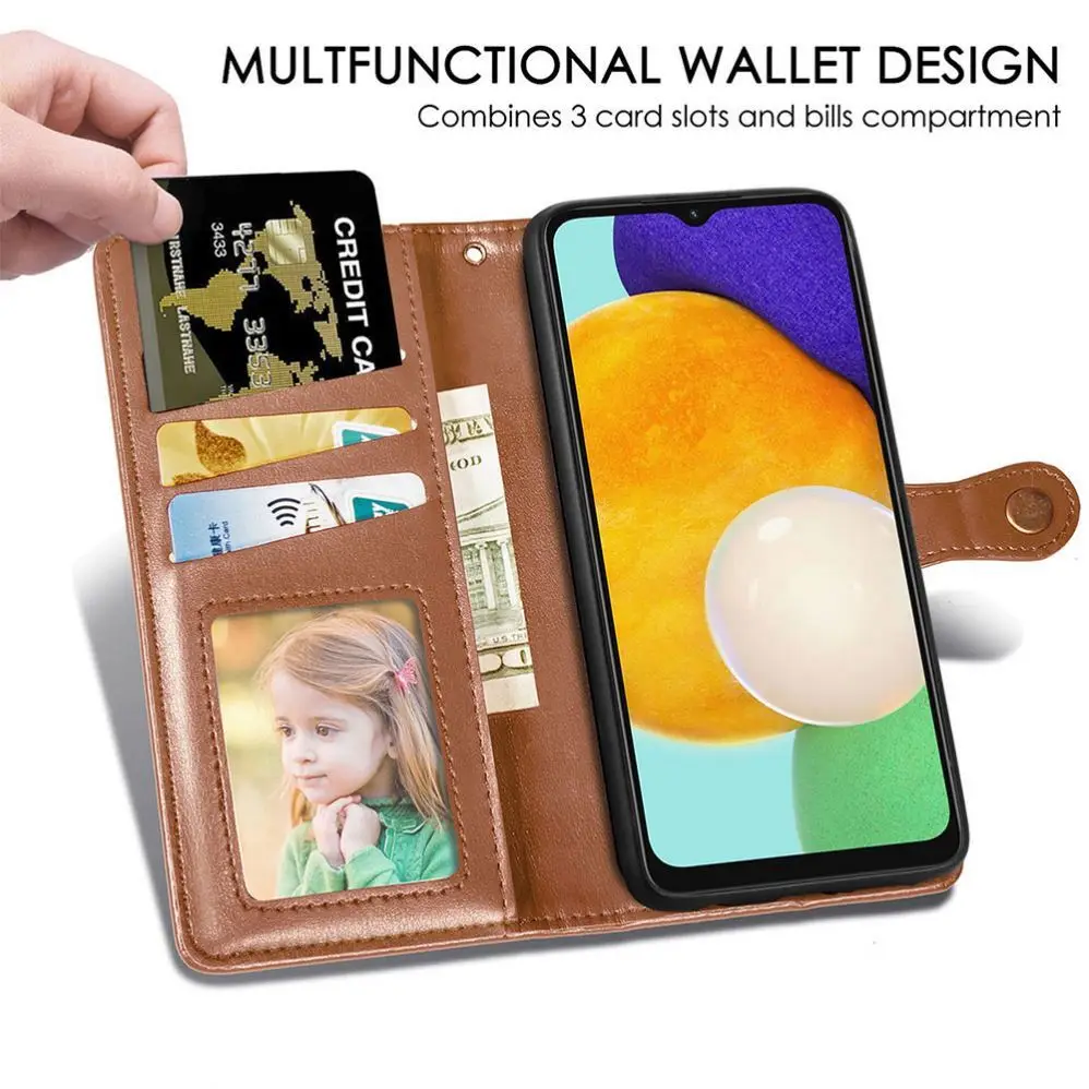 Wholesale Holder Flip Phone Cover For Samsung Galaxy A15 5G Anti Fall Case Drop Wallet Mobile Purse Proof Kickstand