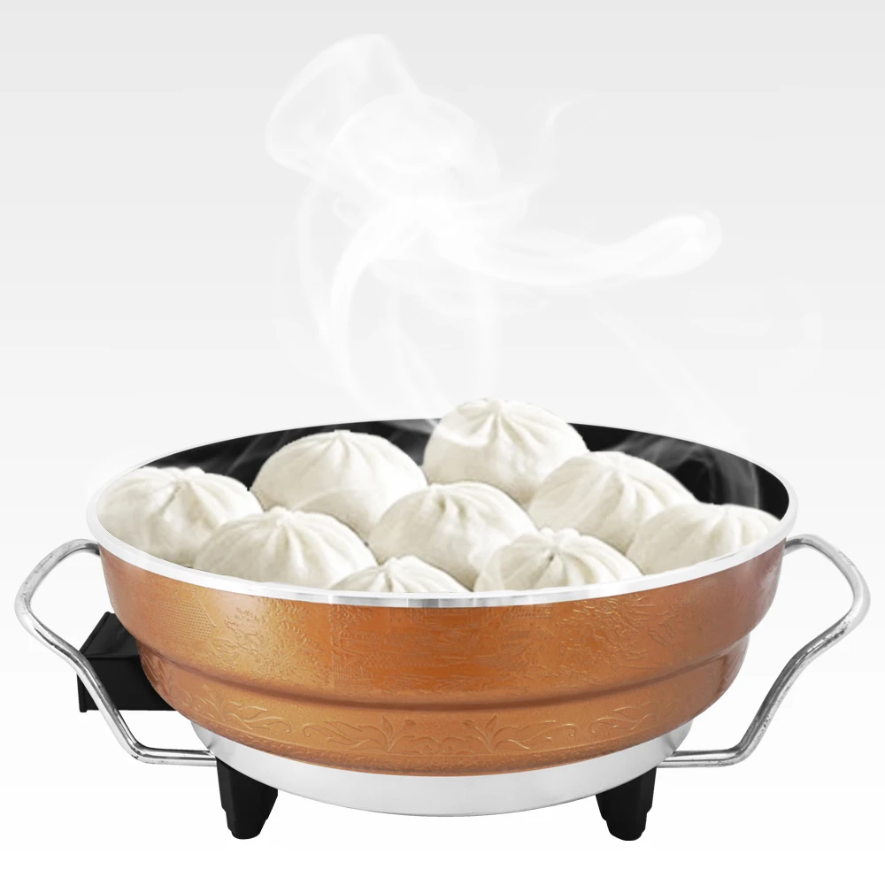 2023 Multifunction Chinese and Korean Cooker Soup Hotpot Steam Electric Heating Insulated Hot Pot with Food Steamer for Cooking