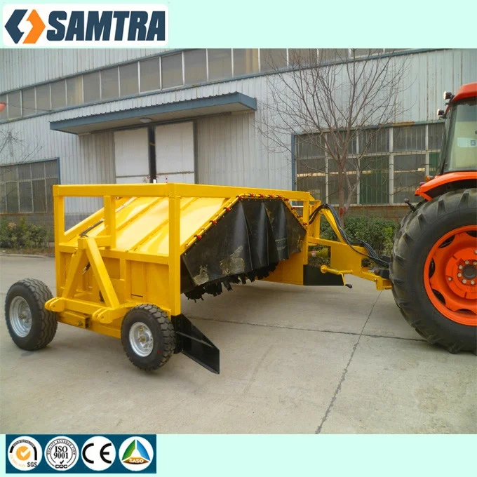 Compost pile machinery composting turner/mixer pulled by tractor