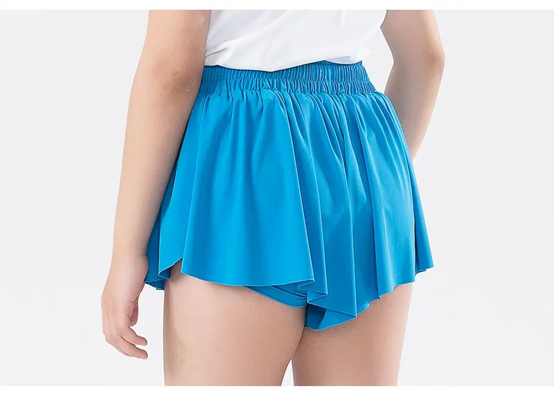 Wholesale 2 in 1 Cheerleading Flowy Butterfly Shorts Athletic Cheerleader Tennis Skirts with Shorts
