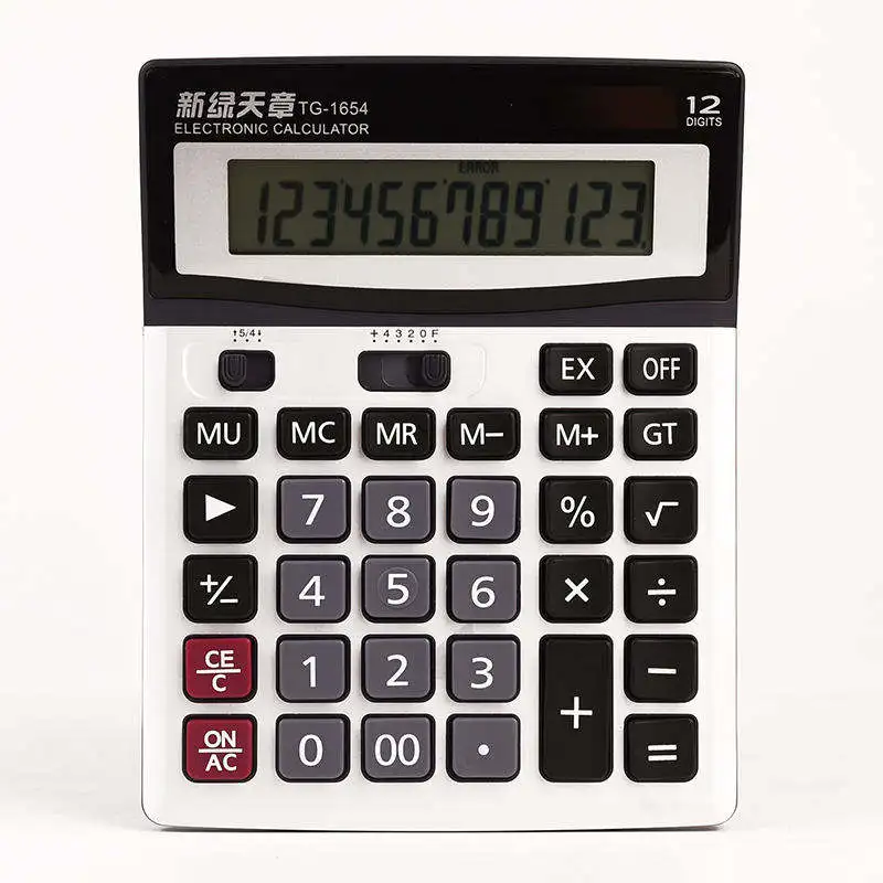 Office Finance TG-1654 Large Screen Desktop Large Screen Student Calculator Dual Power Supply Solar Energy Key Calculator