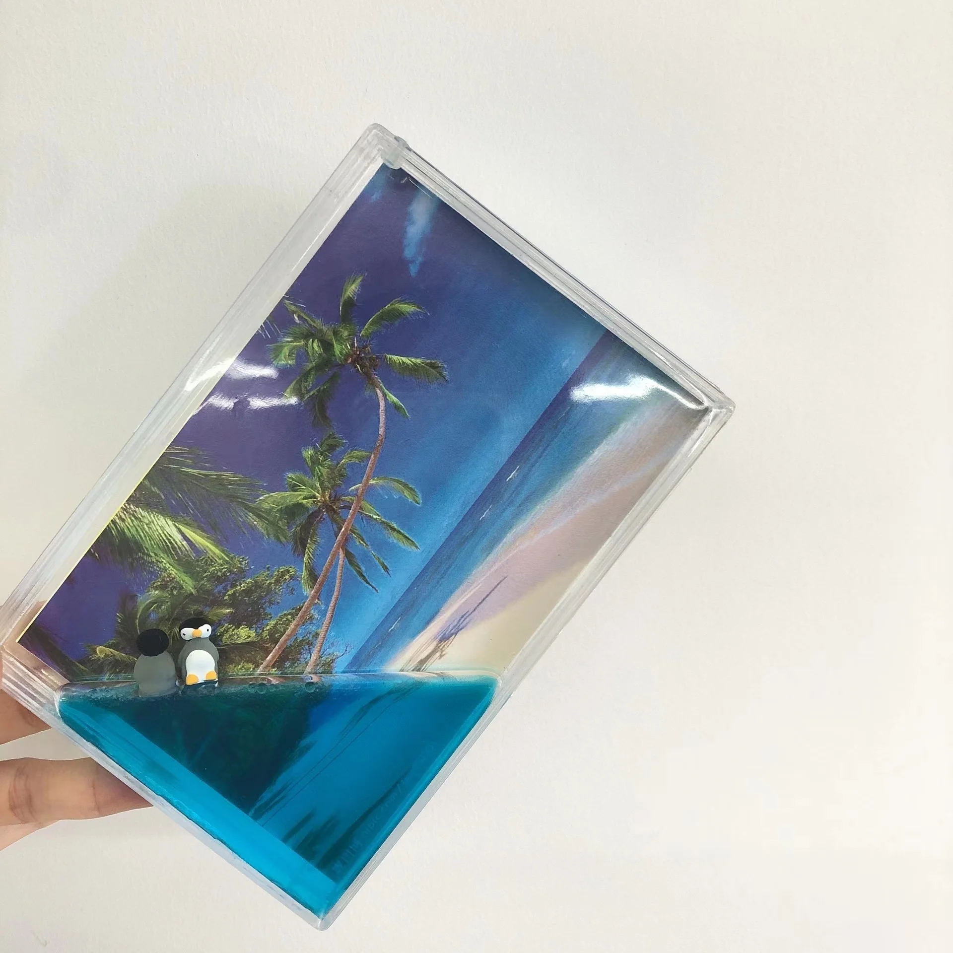 Customizable 4*6 Inch Rectangle Acrylic Photo Frame New Style 3D Floater Liquid Glitter Sand Color Customization Picture Frames