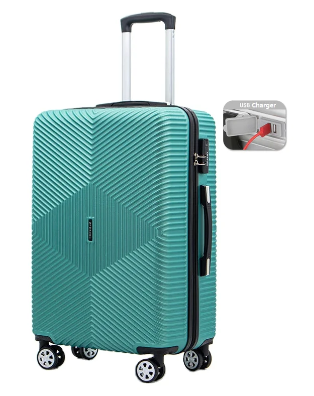 Fashion Traveling Luggage Carry-on Suitcase with USB Charger Wholesale Luggage Trolley Rolling Smart Travel Bag