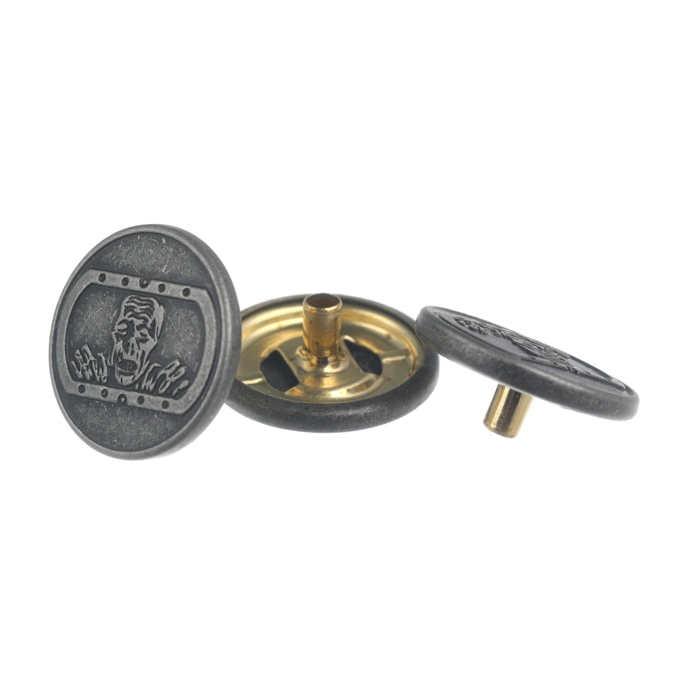 Button Top Quality Press Snap Button for Garment Factory Direct Supply Customize Engrave Logo Metal Plating Round Customer Size