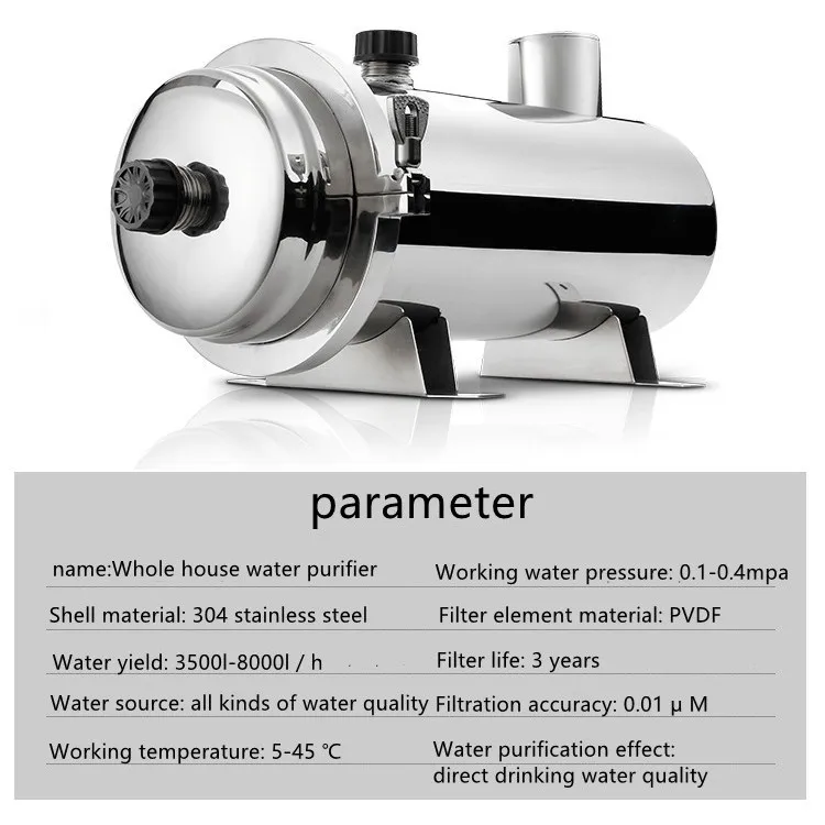 
8000L/h commercial PVDF stainless steel ultrafiltration water filter 