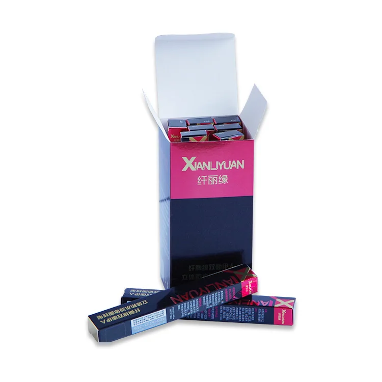 Custom Eyebrow Pencil Packaging Boxes With Gold Foil Eyelash Package Boxes With Gold Foil Foldable Cosmetic Box Printing