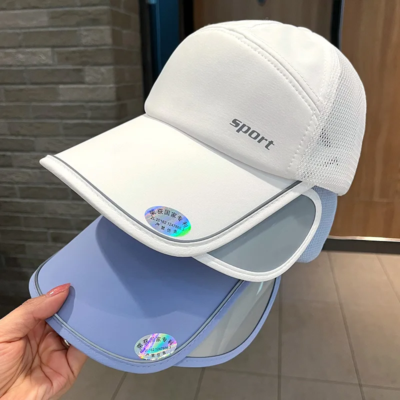 New retractable brim sun hat women outdoor UV protection breathable mesh peaked cap factory direct sales