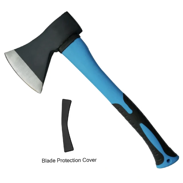 Chopping Axe, Hand Axe, Camp Hatchet for Splitting Kindling and Chopping Branch with Strong Fiberglass Handle and Anti-Slip Grip