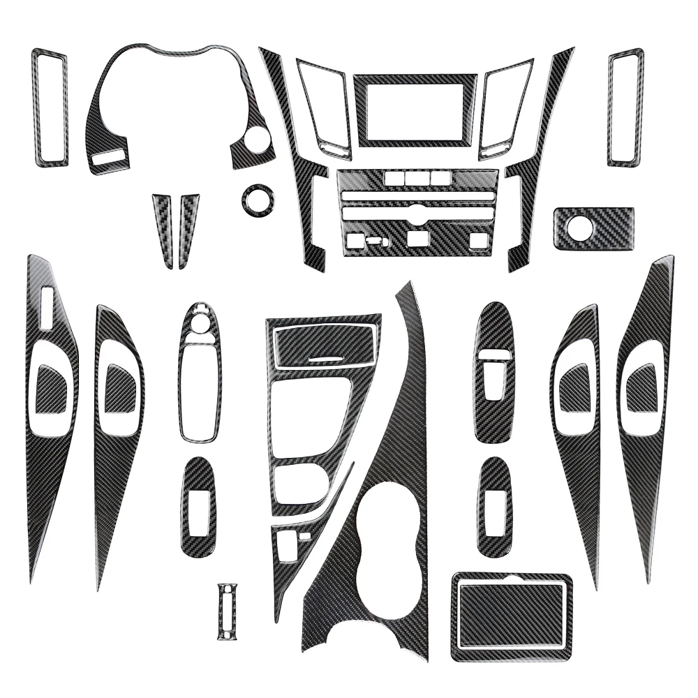 Shasha Carbon Fiber Gear Shift Cup Dashboard Air Outlet Door Handle Panel Striker Interior Accessories  For Infiniti q50 q60