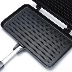 Hot Sandwich Toaster pan Double Grill Kitchen Pan Gas and Hot Sale Die-Casting Aluminum mold Breakfast panini press pan