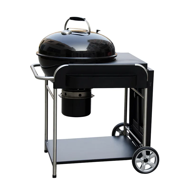 
New Style commercial folding trolley lamb spit roaster charcoal BBQ grill with table 