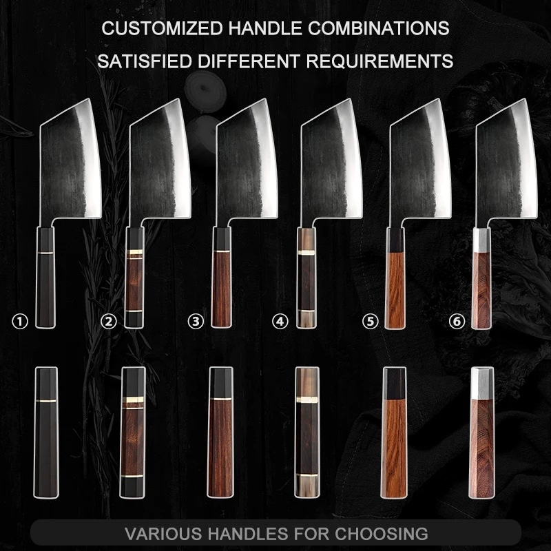 custom hand forged high carbon steel chef knife professional butcher knife with wood handle