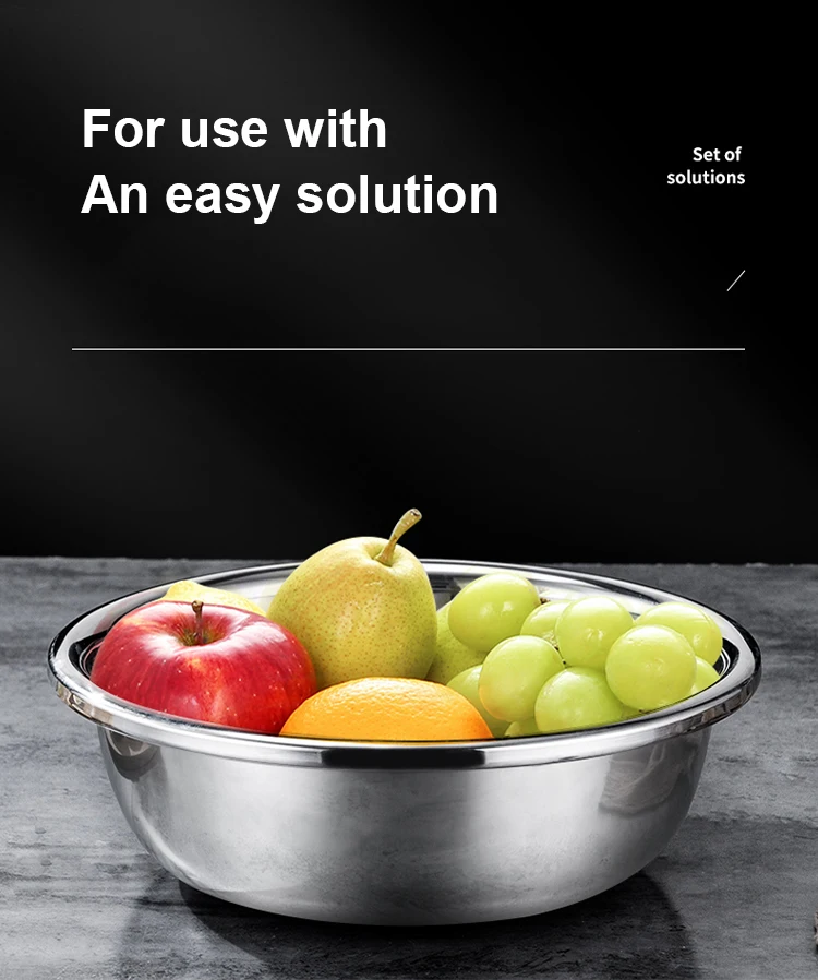 Cheap Kitchen Utensil Soup Metal Deep Basin Rice Bowl Various Sizes Stainless Steel Wash Basin