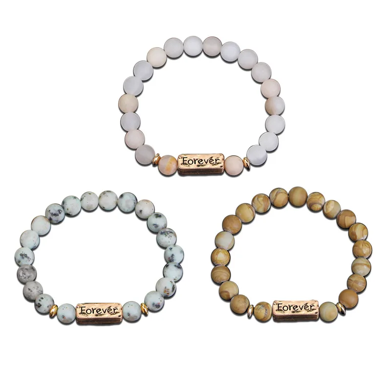  2018 новые модные браслеты из бисера простые классические натурального камня для подарка