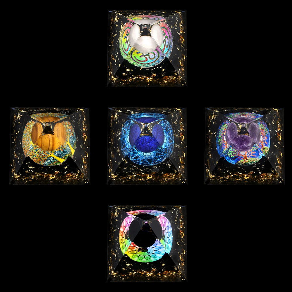 Positive Energy Pyramid Crystal Attractive Wealth & Healing Meditation Room Decor for Gift