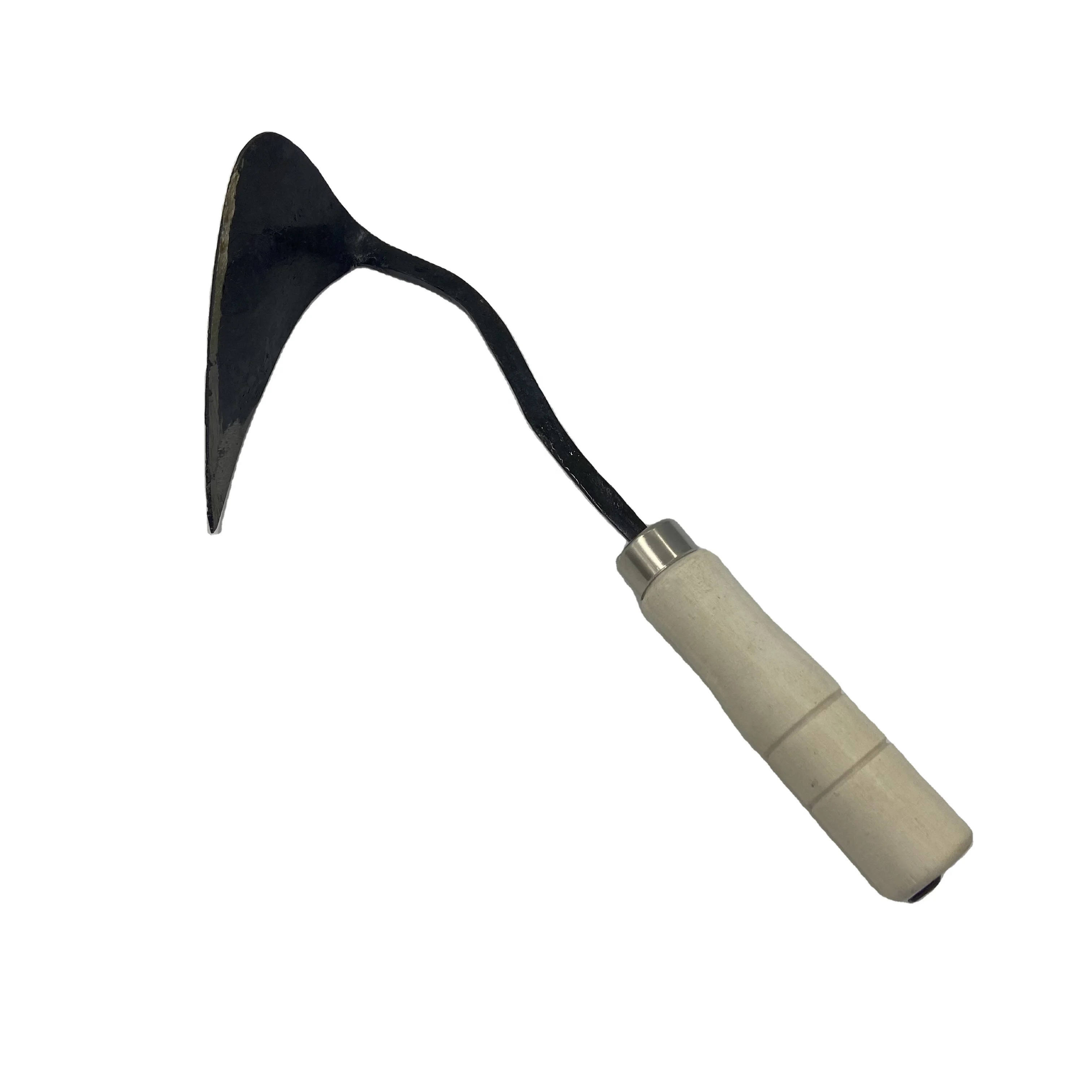 Single Handed Forged Real Wood Handle Bent Neck Hoe Triangle Head Multipurpose Garden Tools Hoe