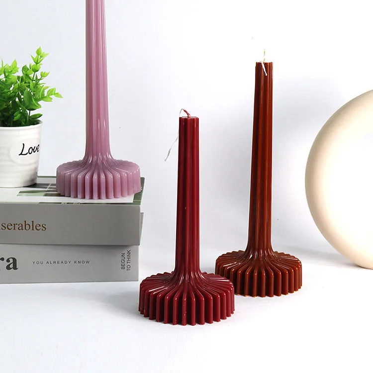 YS Striped Vase Plastic Candle Mold Vase Modeling Gypsum Decorative Ornaments Casting Mould DIY Aromatherapy Candle Making Tool