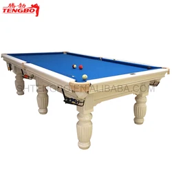 Chinese snooker black eight tournament standard high quality solid wood billiard pool table 8ft 9ft white colour
